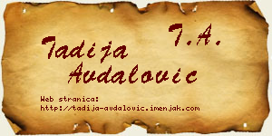 Tadija Avdalović vizit kartica
